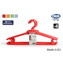 Inde Set de 4 Perchas de Plástico para Ropa, Colección Rainbow, 42 x 21 cm (12 Cajas) Inde Set de 4 Perchas de Plástico para Ropa, Colección Rainbow, 42 x 21 cm (12 Cajas)