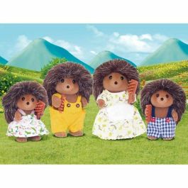 Sylvanian Families 4018 Familia Herisson - 4 figuras articuladas (mamá, papá, hijo, hija) con ropa extraíble +3 años