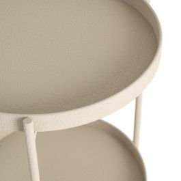 Mesita Beige Metal 36,50 X 36,50 X 66 cm