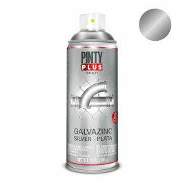 Pinty Plus Pintura Spray Galvanizado en Frío Plata Anticorrosivo Zinc Aluminio Protección Antioxidante Interior/Exterior