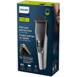 Philips BT3232/15 Recortadora de Barba 3000 Series con Cuchillas de Titanio, Lift & Trim, 20 Ajustes, 90 Min Autonomía, USB, Incluye Bolsa