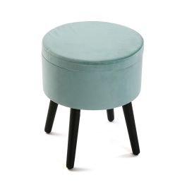 Versa Pouf-Baúl Terciopelo Aguamarina 35x40 cm