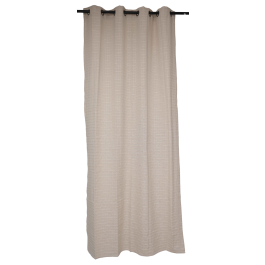 DKD Home Decor Cortina Boho Beige 260 x 140 cm Algodón y Poliéster con 8 Anillas Juego de 2 Unidades
