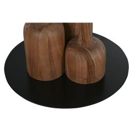 Mesa de Comedor Home ESPRIT Negro Natural Mármol Acacia 106 x 106 x 76 cm