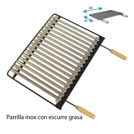 El Zorro Cajón con parrilla inoxidable 61x40x32cm, hierro pintado - chapa de acero 2.5 mm