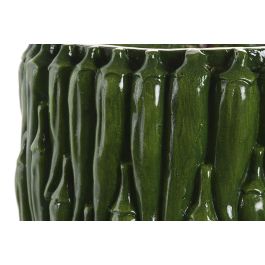 DKD Home Decor Jarrón Urban de Magnesia Verde 25 x 30 x 25 cm (2 Unidades)