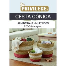 Inde Cesta Cónica Seagrass 26 cm Privilege Almacenamiento
