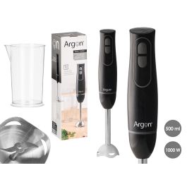 Argon Batidora de Vaso 1000W, Color Gris y Negro, Dimensiones 6.3x36x6.3 cm (6 Unidades)