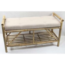 DKD Home Decor Descalzadora Tropical Marron Beige Bambu Algodon 44 x 54 x 100 cm Precio: 140.49999942. SKU: B1HPEZD5GT