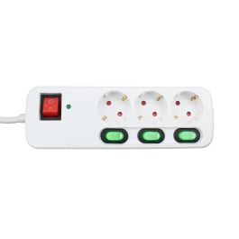 Regleta Enchufes 3 Tomas sin Interruptor TM Electron TMUAD553 Blanco 3680 W (1,5 m)