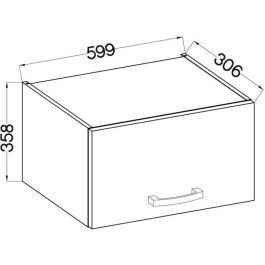 Mueble campana con puerta basculante - Gris mate - L 60 x 31,6 x H 36 cm - LASSEN