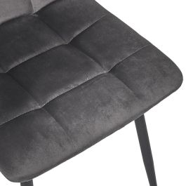 Home Deco Factory Silla Mateo Gris Colección Essentiel Estructura Madera Patas Hierro Tapizado Poliéster PU Altura Asiento 48cm Medidas 45x52cm H88cm