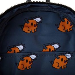 Loungefly Mochila Pochita Chainsaw Man Piel Vegana 26cm con Tirantes Ajustables y Bolsillos Laterales