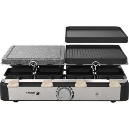 Fagor FGRG8 Raclette y Grill para 8 personas con Piedra, 1400W, Termostato Regulable