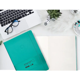 Antartik Cuaderno A4 Tapa Dura Hojas Lisas Turquesa 100 Hojas 80gr Fsc Antartik Notes