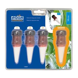 Blue Bird Aquac Macetas 3+1 Conos Sistema de Riego para Macetas 7 cl/día PVC + Cerámica Anti UV Transparente