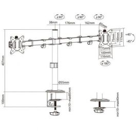 AISENS - SOPORTE DE MESA ECO GIRATORIO E INCLINABLE PARA 9KG (3 PIVOTES, 2 BRAZOS) DE 17-32, NEGRO AISENS - SOPORTE DE MESA ECO GIRATORIO E INCLINABLE PARA 9KG (3 PIVOTES, 2 BRAZOS) DE 17-32, NEGRO