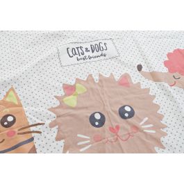 DKD Home Decor Bolsa Kids Canvas Blanco Multicolor 140x2x140 cm (6 Unidades)