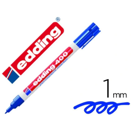 Edding Marcador Permanente 400 Azul Punta Redonda 1 mm Recargable Precio: 20.50000029. SKU: S8421296