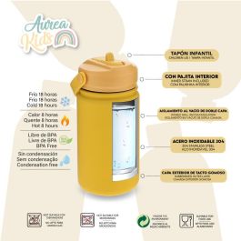 LOVELY STORY Cantimplora Térmica Cachorro Mostaza 330ml Acero Inoxidable Bebidas Frías 18h Calientes 8h Libre BPA