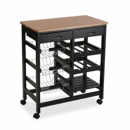 Carrito Verdulero Versa BK Madera MDF (37 x 76 x 66 cm) Carrito Verdulero Versa BK Madera MDF (37 x 76 x 66 cm)