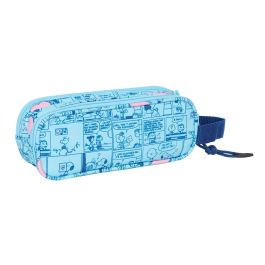 Portatodo Doble Snoopy Love Azul claro 21 x 8 x 6 cm