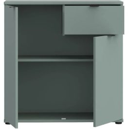 GANYMEDE Aparador pequeño de almacenaje GNM K222LU59 con 2 puertas y 1 cajón en color Salvia, 80.1 x 34.1 x 82.3 cm
