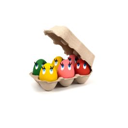 Gloria Juguetes para Perros Pack 24 Huevos de Látex Puro Natural Ecológico y Biodegradable - Colores Surtidos