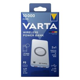 Varta Batería Portátil 10000mAh con Carga Rápida Inalámbrica 10W, 2 Tomas USB y Cable - Power Bank Varta Batería Portátil 10000mAh con Carga Rápida Inalámbrica 10W, 2 Tomas USB y Cable - Power Bank