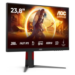 AOC Monitor Gaming 24G4HA 60.5cm (23.8") 1920x1080, 200Hz, 1ms GTG, Fast IPS, Negro/Rojo, 2xHDMI 2.0, DP 1.4, G-SYNC, FreeSync Premium