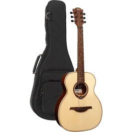 LAG Guitarra Acústica Travel A/E Abeto - Natural Tamaño Reducido Escala Corta para Viaje
