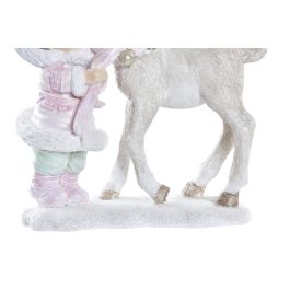 DKD Home Decor Figura Decoración Navideña Fantasía de Resina, Colores Rosa y Blanco, Medidas 13x12x6 cm DKD Home Decor Figura Decoración Navideña Fantasía de Resina, Colores Rosa y Blanco, Medidas 13x12x6 cm
