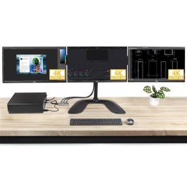 Startech Hub 5 en 1 USB-C con 3 Puertos HDMI, Salida DisplayPort 1.4 y Soporte MST, Resolución 4K@60Hz, HDR, Gris Espacio