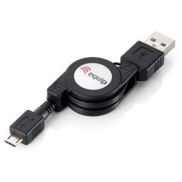 EQUIP Cable USB-A 2.0 a Micro-B 128595 Retráctil 1m Negro Precio: 19.94999963. SKU: B1HL423HPW