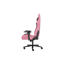 GENESIS Nitro 720 Silla Gaming PC Ergonómica con Asiento Inflable de Tela Negro/Rosa, Reposabrazos 3D Ajustables, Soporta 150 kg