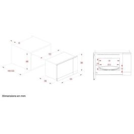Continental Edison CEMO25GINES Microondas de empotrar, Acero inoxidable negro, 25L, L59,5 x H38,8 x D40,1 cm