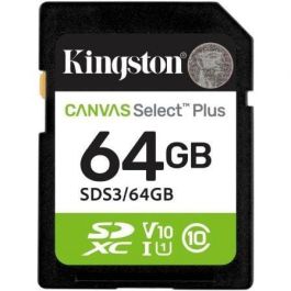 Kingston SDS3/64GB Tarjeta de Memoria Canvas Select Plus 64GB SDXC Clase 10 UHS-I U1 V10 100MB/s Lectura para Cámara Full HD Precio: 12.59000039. SKU: B1F7NJN9QD