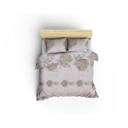 ASI8683342462983 - Juego de cama: 1 funda nórdica 220x240 cm + 2 fundas de almohada 60x60 cm - 100% algodón reforzado - Marrón
