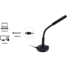 EQUIP MICROFONO SOBREMESA LIFE ONMIDIRECCIONAL USB BRAZO FLEXIBLE BOTON MUTE