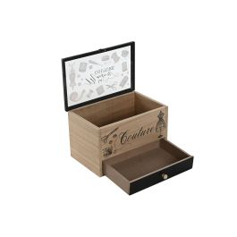 DKD Home Decor Costurero Vintage de MDF y Cristal, Natural y Negro, con Cajón, 15x24x15 cm (4 Unidades) DKD Home Decor Costurero Vintage de MDF y Cristal, Natural y Negro, con Cajón, 15x24x15 cm (4 Unidades)