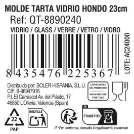 Fuente de vidrio hondo Quttin 23 cm diámetro, 1.7 litros (6 Unidades) Fuente de vidrio hondo Quttin 23 cm diámetro, 1.7 litros (6 Unidades)