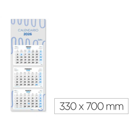 Liderpapel Calendario de Pared 2026 3 Meses Vistas Plegable 33x70 cm Papel 90 gr Precio: 11.1925. SKU: B1CEXDLNAZ