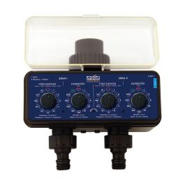 Aqua Control Programador de grifo doble salida c5005 - 2 zonas de riego, programación independiente, 1-72h, 1-120min