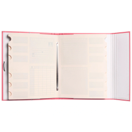 Antartik Carpeta Clasificadora A4 12 Departamentos con Goma Cierre, Cartón Forrado, Color Coral