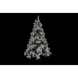 DKD Home Decor Árbol de Navidad Alpina Snow Verde Blanco 210 cm 350 LED Nevado