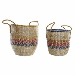Juego de Cestas DKD Home Decor Naranja Verde Hierba marina (35 x 22 x 46 cm) (2 pcs) Precio: 86.79000033. SKU: S3018631