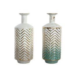 Jarron Mediterraneo DKD Home Decor Blanco Dorado 16 x 41 x 16 cm (2 Unidades) Precio: 35.88999997. SKU: B15BD9PPFF