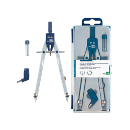 Liderpapel Compás Micrométrico Articulado con Adaptador y Minas de 2 mm, Longitud 17 cm, 20x83x198 mm