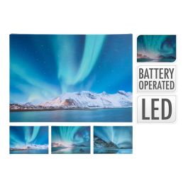 Cuadro LED decorativo 3 motivos aurora boreal con luces parpadeantes, 28x38cm Precio: 5.50000055. SKU: S7907992