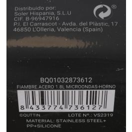 Quttin Molde de Acero para Fiambre 1.8 L, Apto para Microondas y Horno, Dimensiones 23 x 18 x 9 cm (12 Unidades)